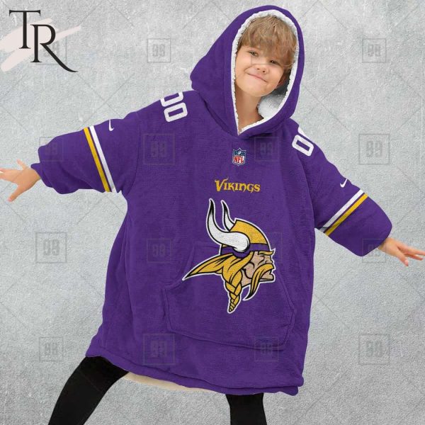 Personalized NFL Minnesota Vikings Home Jersey Blanket Hoodie
