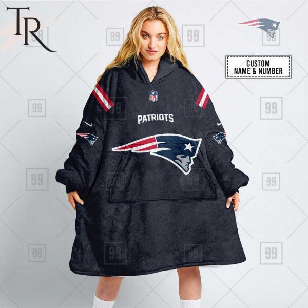 Personalized NFL New England Patriots Home Jersey Blanket Hoodie