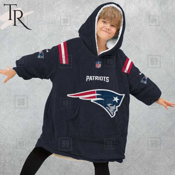 Personalized NFL New England Patriots Home Jersey Blanket Hoodie