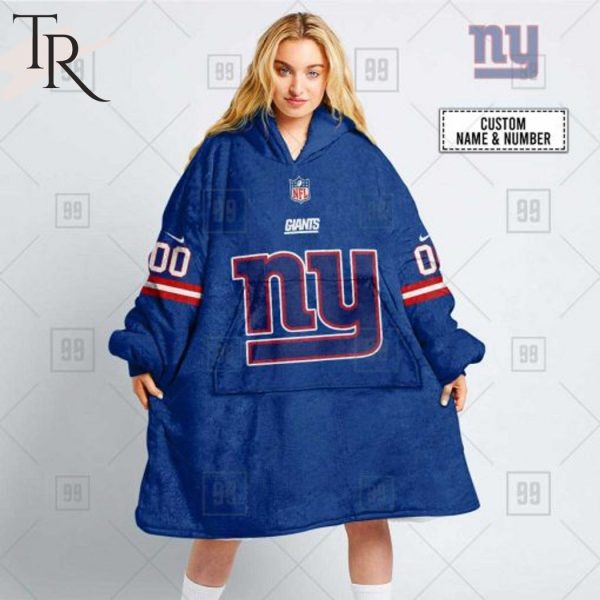 Personalized NFL New York Giants Home Jersey Blanket Hoodie
