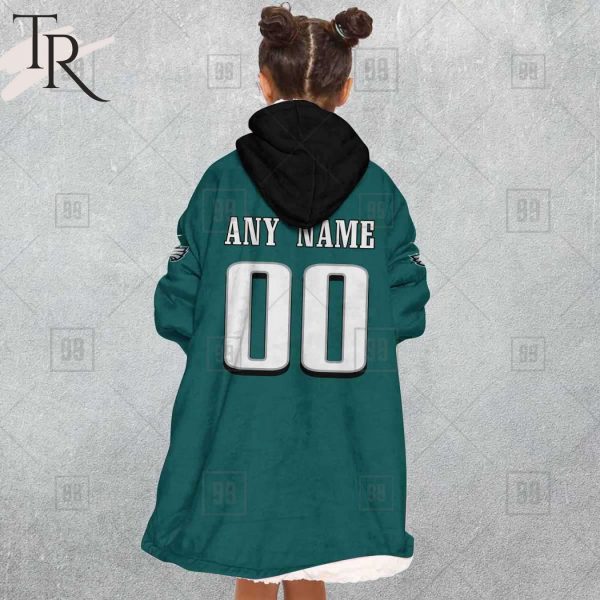 Personalized NFL Philadelphia Eagles Jersey Style Home Jersey Blanket Hoodie