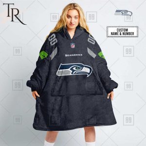 Personalized NFL Seattle Seahawks Home Jersey Blanket Hoodie