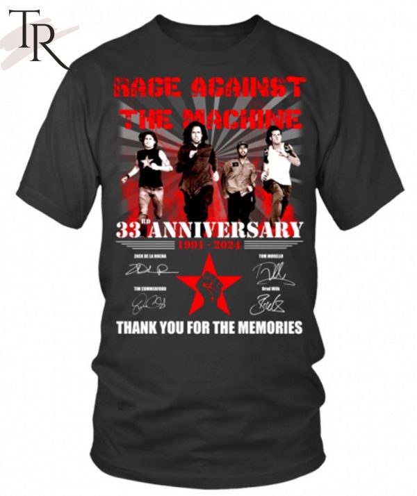 Age Against the Machine 33rd Anniversaru 1991 – 2024 Thank You For The Memories T-Shirt