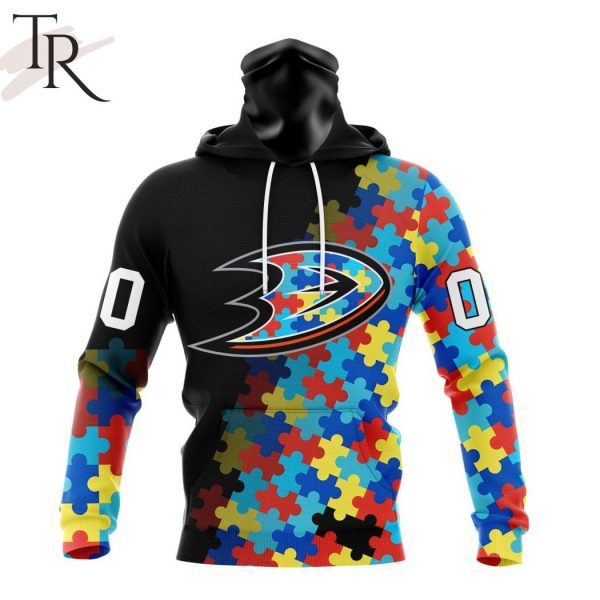 NHL Anaheim Ducks Special Black Autism Awareness Design Hoodie