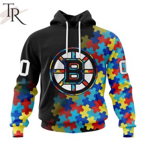 NHL Boston Bruins Special Black Autism Awareness Design Hoodie