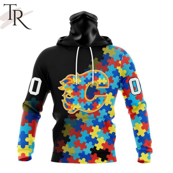 NHL Calgary Flames Special Black Autism Awareness Design Hoodie
