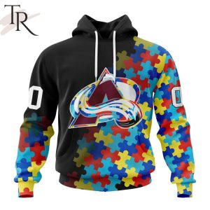 NHL Colorado Avalanche Special Black Autism Awareness Design Hoodie