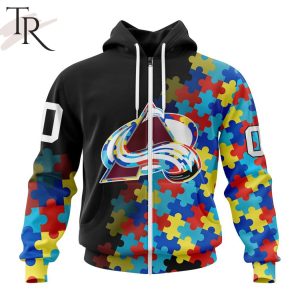 NHL Colorado Avalanche Special Black Autism Awareness Design Hoodie