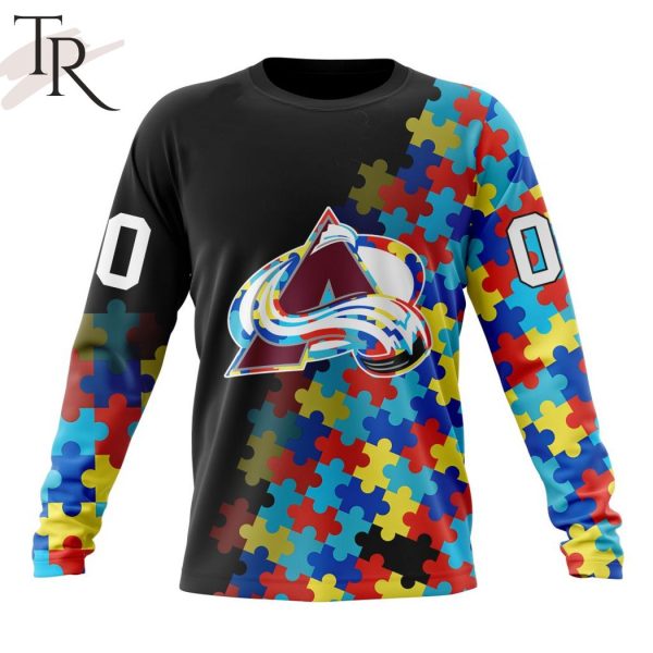 NHL Colorado Avalanche Special Black Autism Awareness Design Hoodie