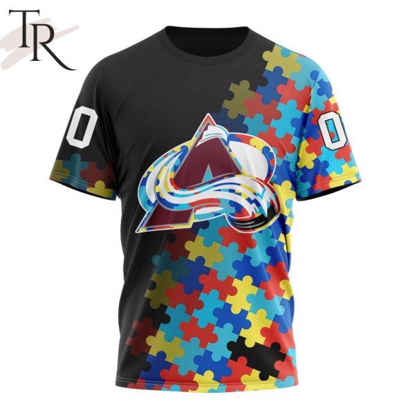 NHL Colorado Avalanche Special Black Autism Awareness Design Hoodie