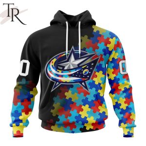 NHL Columbus Blue Jackets Special Black Autism Awareness Design Hoodie