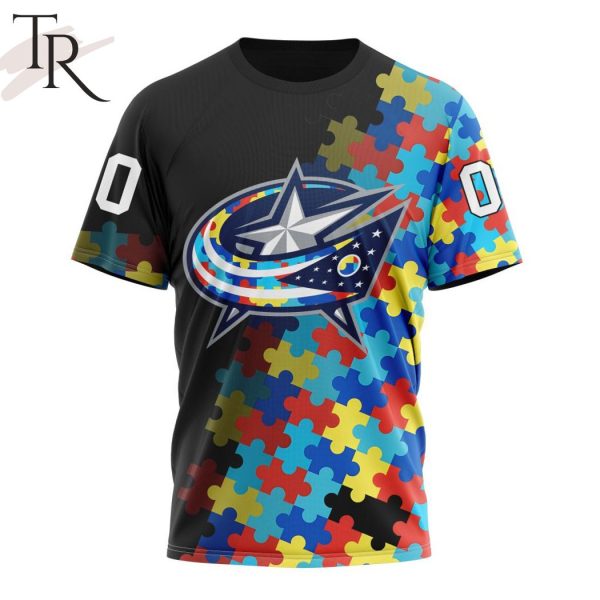 NHL Columbus Blue Jackets Special Black Autism Awareness Design Hoodie