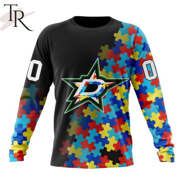 NHL Dallas Stars Special Black Autism Awareness Design Hoodie