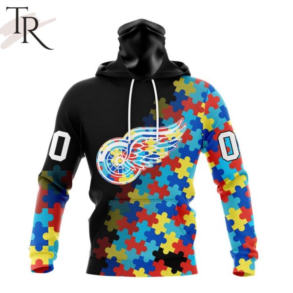 NHL Detroit Red Wings Special Black Autism Awareness Design Hoodie