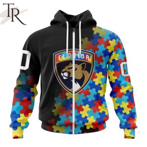NHL Florida Panthers Special Black Autism Awareness Design Hoodie