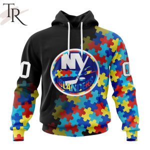 NHL New York Islanders Special Black Autism Awareness Design Hoodie