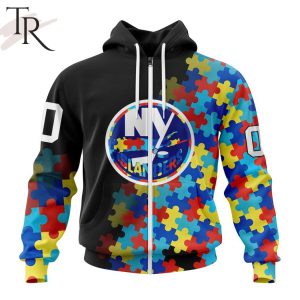 NHL New York Islanders Special Black Autism Awareness Design Hoodie