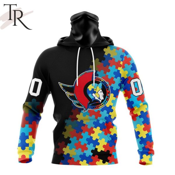 NHL Ottawa Senators Special Black Autism Awareness Design Hoodie