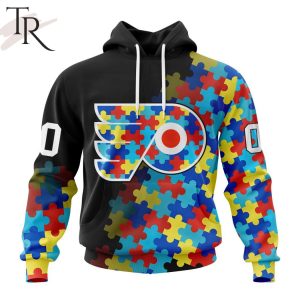 NHL Philadelphia Flyers Special Black Autism Awareness Design Hoodie
