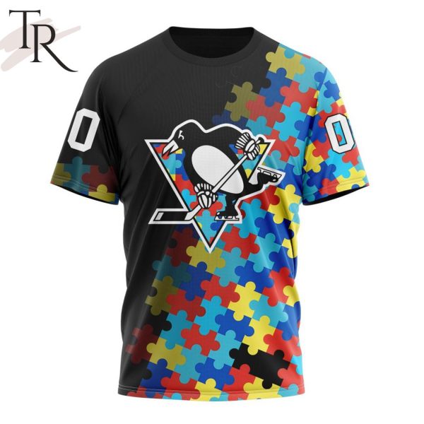 NHL Pittsburgh Penguins Special Black Autism Awareness Design Hoodie