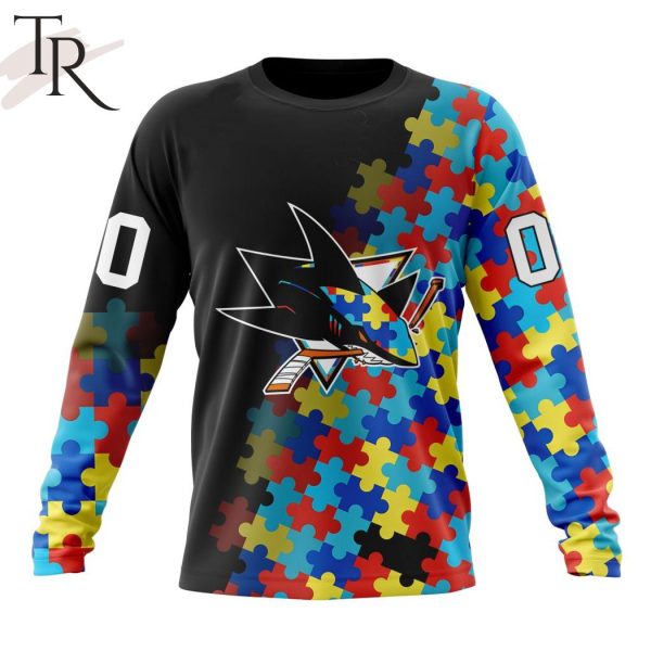 NHL San Jose Sharks Special Black Autism Awareness Design Hoodie