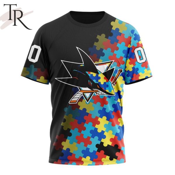 NHL San Jose Sharks Special Black Autism Awareness Design Hoodie