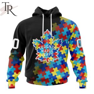 NHL Toronto Maple Leafs Special Black Autism Awareness Design Hoodie