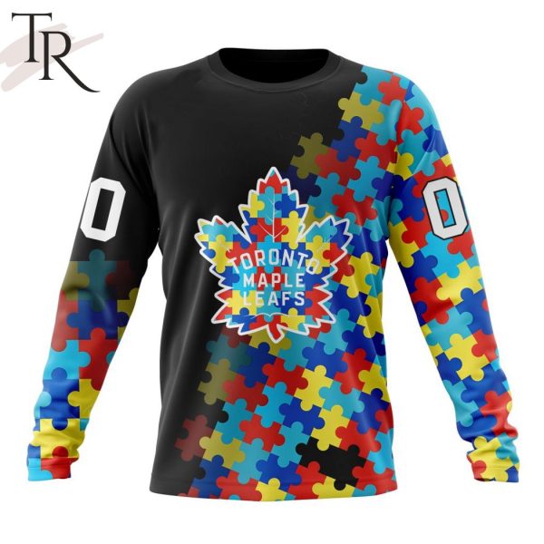 NHL Toronto Maple Leafs Special Black Autism Awareness Design Hoodie