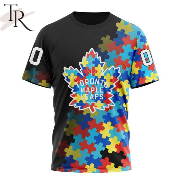 NHL Toronto Maple Leafs Special Black Autism Awareness Design Hoodie