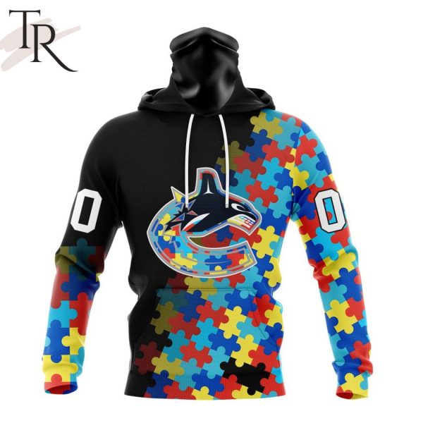 NHL Vancouver Canucks Special Black Autism Awareness Design Hoodie