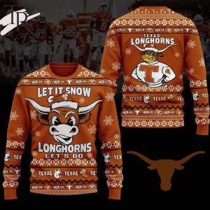 Let It Snow Longhorns Let’s Go Texas Ugly Christmas Sweater