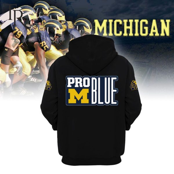 Michigan Wolverines Pro Blue Coach Jim Harbaugh Hoodie
