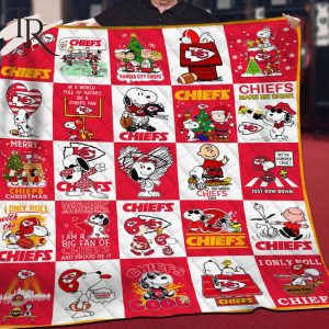 Snoopy I Only Roll With The Chiefs Merry Chiefs Christmas Fleece Blanket