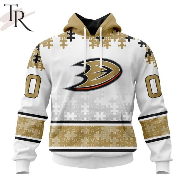 NHL Anaheim Ducks Special Autism Awareness Design With Home Jersey Style Hoodie