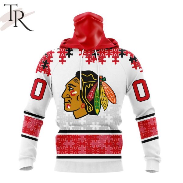 NHL Chicago Blackhawks Special Autism Awareness Design With Home Jersey Style Hoodie
