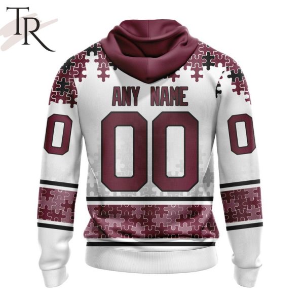 NHL Colorado Avalanche Special Autism Awareness Design With Home Jersey Style Hoodie