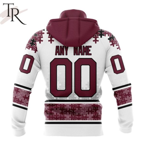 NHL Colorado Avalanche Special Autism Awareness Design With Home Jersey Style Hoodie