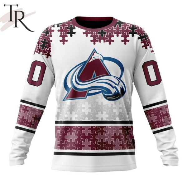 NHL Colorado Avalanche Special Autism Awareness Design With Home Jersey Style Hoodie