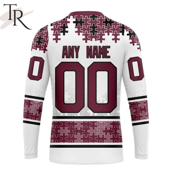 NHL Colorado Avalanche Special Autism Awareness Design With Home Jersey Style Hoodie