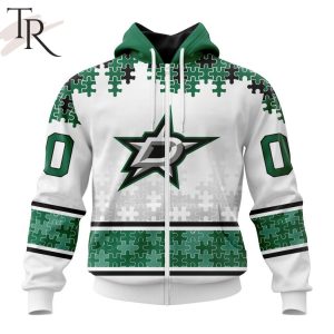 NHL Dallas Stars Special Autism Awareness Design With Home Jersey Style Hoodie