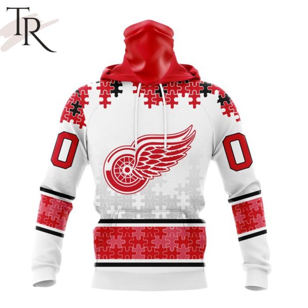 NHL Detroit Red Wings Special Autism Awareness Design With Home Jersey Style Hoodie