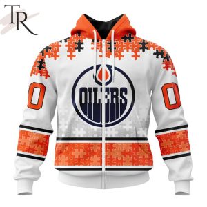NHL Edmonton Oilers Special Autism Awareness Design With Home Jersey Style Hoodie