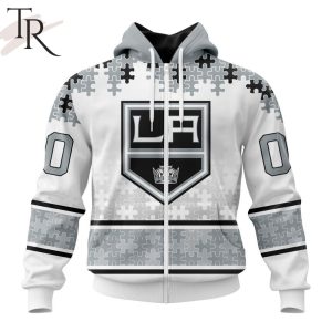 NHL Los Angeles Kings Special Autism Awareness Design With Home Jersey Style Hoodie