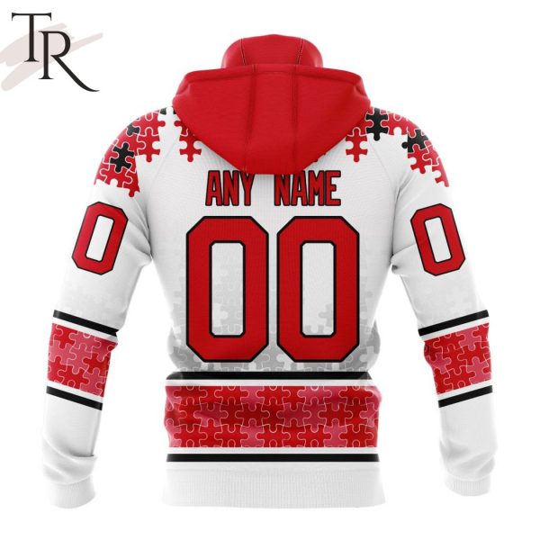 NHL Montreal Canadiens Special Autism Awareness Design With Home Jersey Style Hoodie