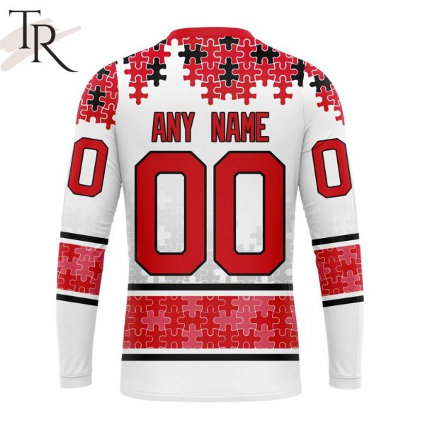 NHL New Jersey Devils Special Autism Awareness Design With Home Jersey Style Hoodie