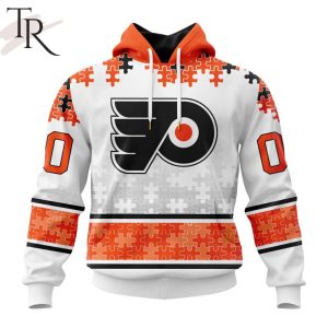 NHL Philadelphia Flyers Special Autism Awareness Design With Home Jersey Style Hoodie