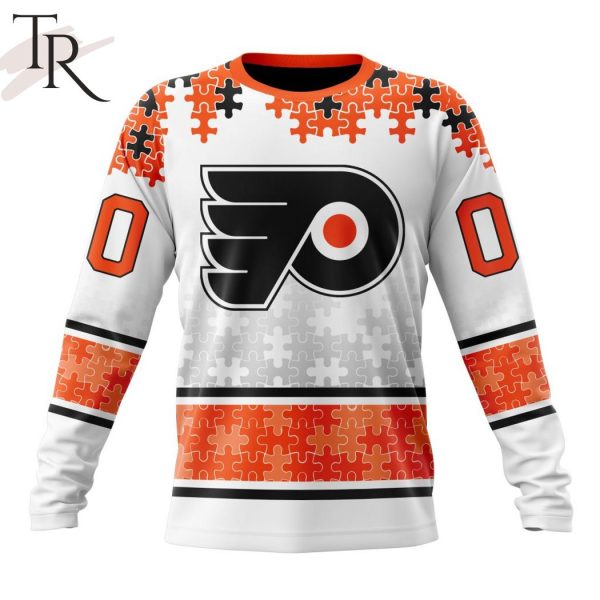 NHL Philadelphia Flyers Special Autism Awareness Design With Home Jersey Style Hoodie