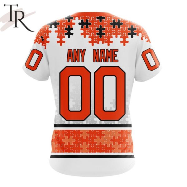 NHL Philadelphia Flyers Special Autism Awareness Design With Home Jersey Style Hoodie