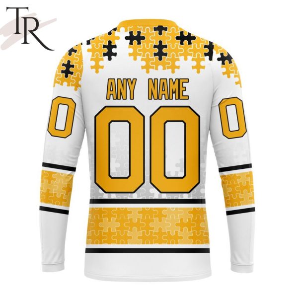 NHL Pittsburgh Penguins Special Autism Awareness Design With Home Jersey Style Hoodie