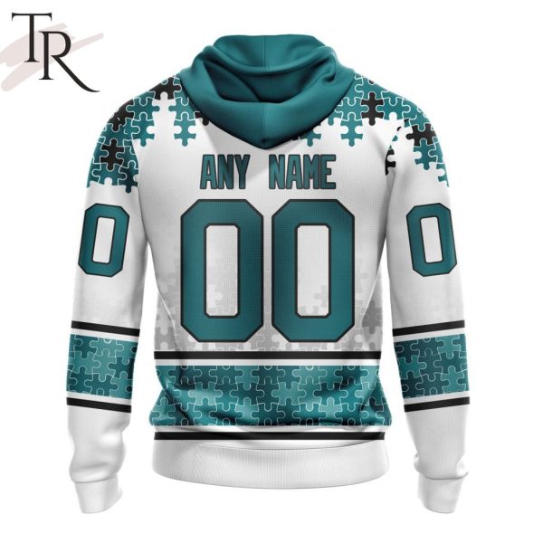 NHL San Jose Sharks Special Autism Awareness Design With Home Jersey Style Hoodie